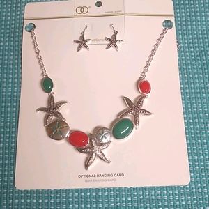 🐾 2 For $16 Starfish & Sand Dollar Necklace Set